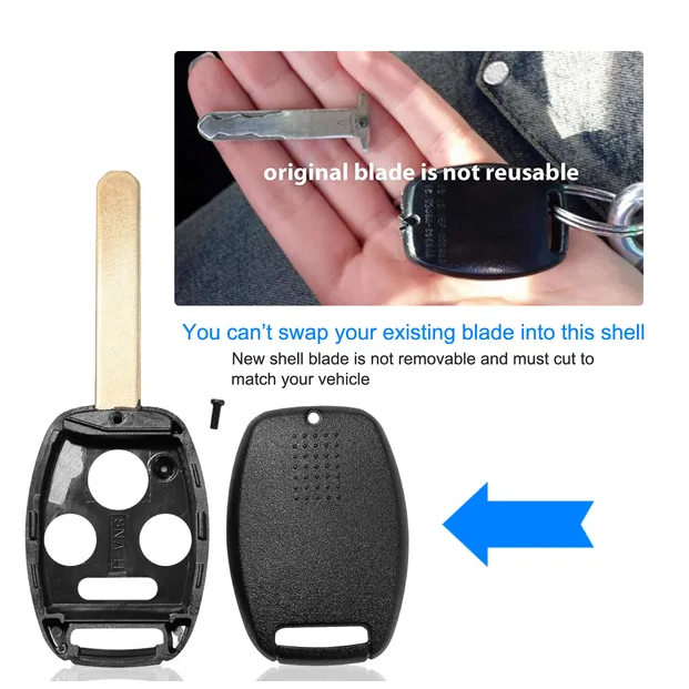 2Pcs Keyless Entry Remote Shell Case Fit For Accord 2008-2012 Car Key Fob Pad Replacement - view 3