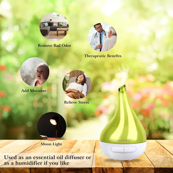 Ultrasonic Cool Mist Humidifier Aroma Essential Oil Diffuser Drop-shaped For Home Office Spa Yoga Room Relax - view 2