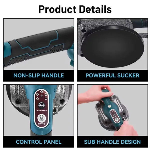 Tile Vibrator, Concrete Vibration Plate For Tiling, Compatible With Makita 18V Battery, No Battery (Tool Only) - view 2