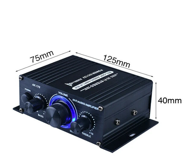 400W 12V 2 Channel Powerful Stereo Audio Power Amplifier HiFi Bass Amp Car Home - view 5