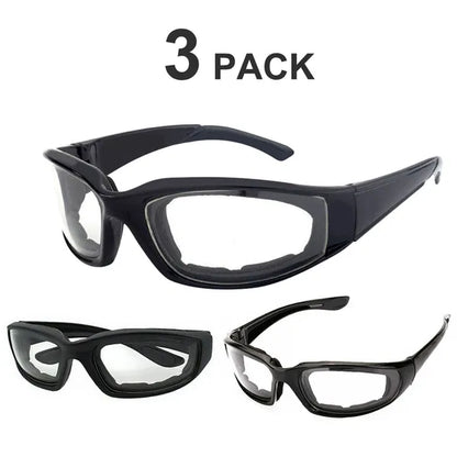 3Pair Motorcycle Riding Glasses Wind Resistant Bike Goggles UV Protection Resistant Padded Comfortable Outdoor Sport