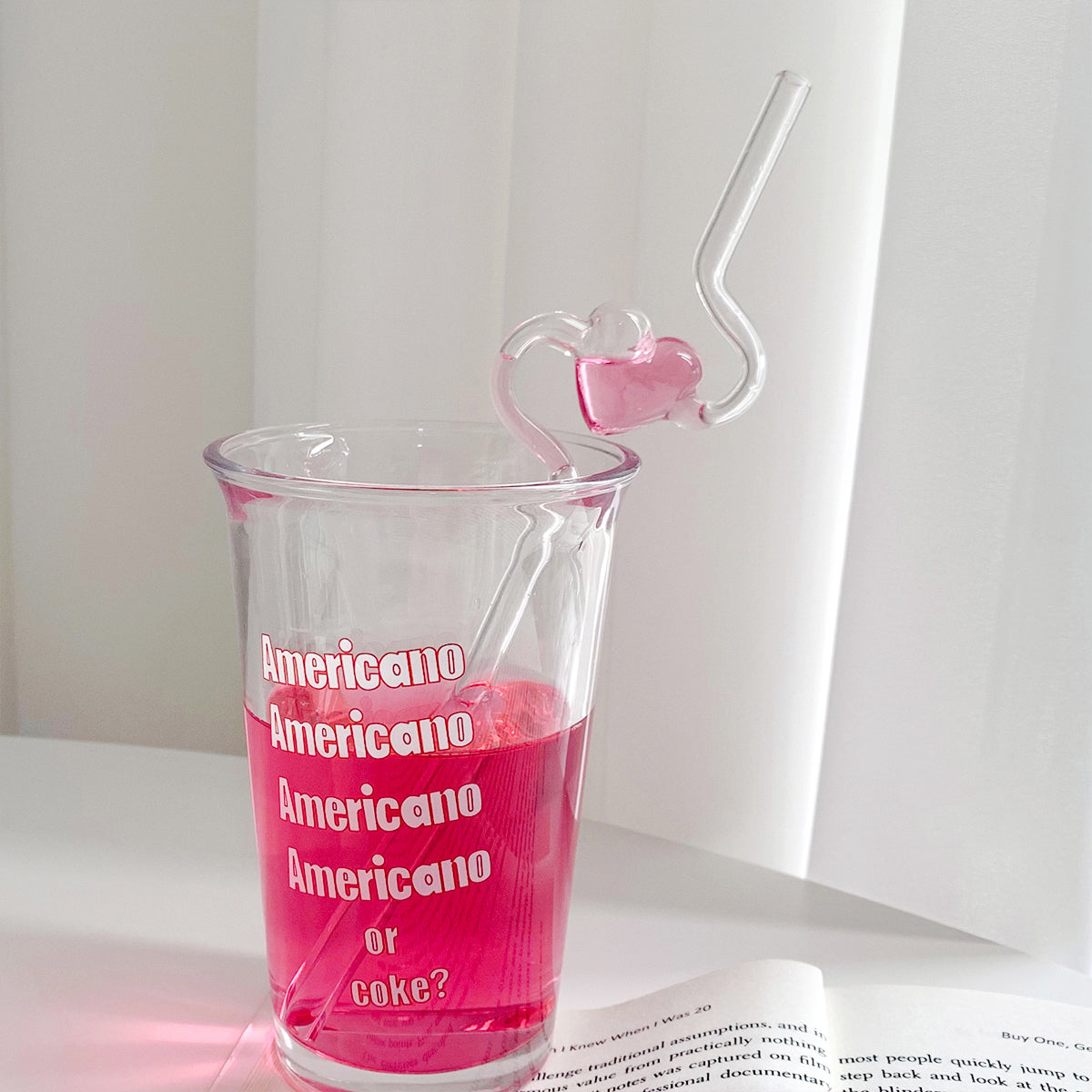 Love Heart Glass Straw Reusable High Borosilicate Glass Drinking Straws Bubble Tea Straws For Cocktails Bar Accessories - view 2