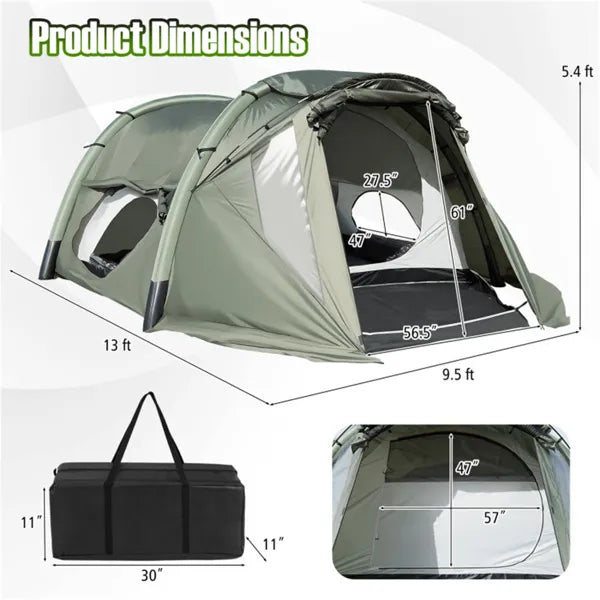 5-7 Person Inflatable Camping Tent With Screened Porch, Waterproof PU2000mm Family Cabin Tent For Outdoor Camping - view 4