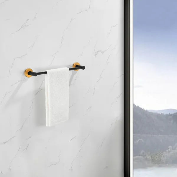 Bathroom Hardware Set; Thicken Space Aluminum 6 PCS Towel bar Set- Black Gold 24 Inches Wall Mounted - view 7