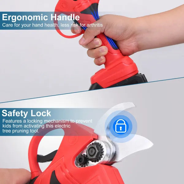 21V Electric Pruning Shears Cordless Tree Pruner Branch Cutter Gardening Scissors With 2 Pack Rechargeable Battery & - view 8