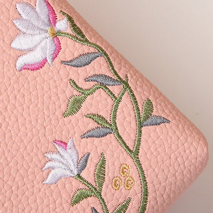 Flower Embroidery Phone Bag With Lock Buckle Outdoor Long Wallet Fashion Shoulder And Crossbody Bags - view 9