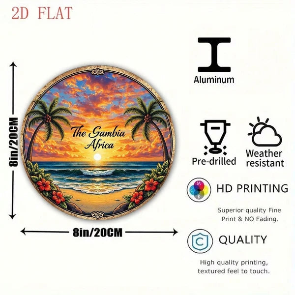 1pc Vintage African Gambian Sunset Beach Wall Sign, African Gambian Sunset Beach Wall Sign, Sunset Beach Wall Sign - view 4