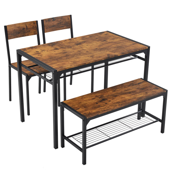 Dining Table Set For 4, Kitchen Table With 2 Chairs And A Bench, 4 Piece Kitchen Table Set For Small Space