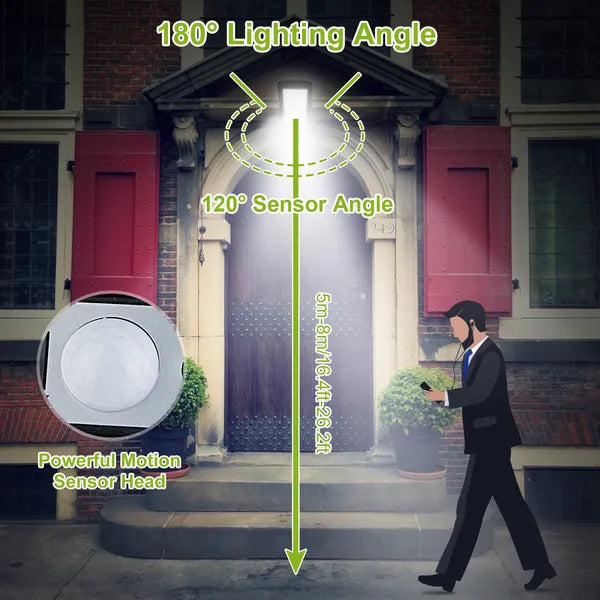 Solar Powered Wall Lights Outdoor 100LED Beads Motion Sensor Lamp IP65 Waterproof 3 Modes Sensor Light - view 2