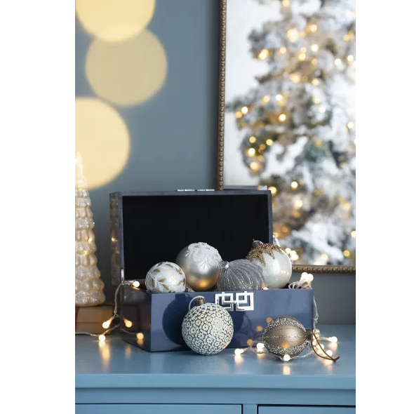 D3.9 Christmas Ball Ornaments, Glass Decorative Hanging Ball Christmas Tree Ornaments For Holiday Party Decorations - view 3