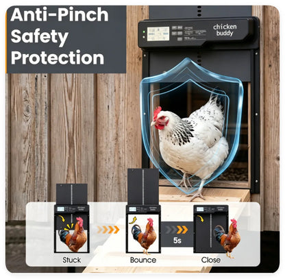 Solar Powered Automatic Chicken Coop Door with 4 Control Modes Light Sensor Timer Remote Manual - view 7