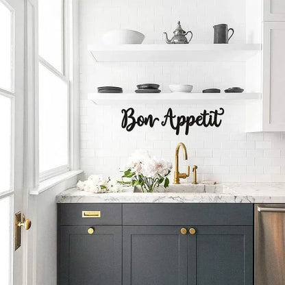 2pc Bon Appetit Wall Décor Bon Appetit Metal Wall Sign Farmhouse Kitchen Wall Art Living Room Bedroom Study Porch Decor - view 6