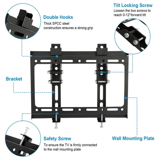 TV Wall Mount Bracket Tilt For 13"-42" LED/LCD/PLASMA Flat TV VESA 200x200mm - view 2