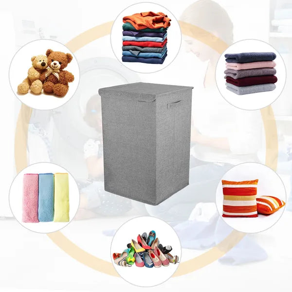 Foldable Laundry Hampers Washing Clothes Laundry Basket With Lid Handles Storage Organizer - view 4