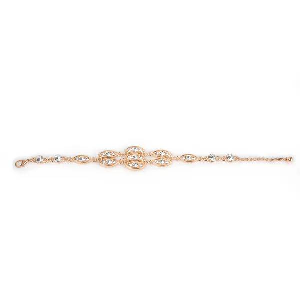 Noble Burnished Gold Bling Rhinestone Bracelet - view 2