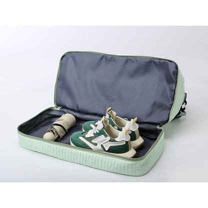 Solid Color Travel Duffle Bag With Ruched Design Portable Luggage Bag Dry And Wet Separation Fitness Gym Shoulder Bag - view 5