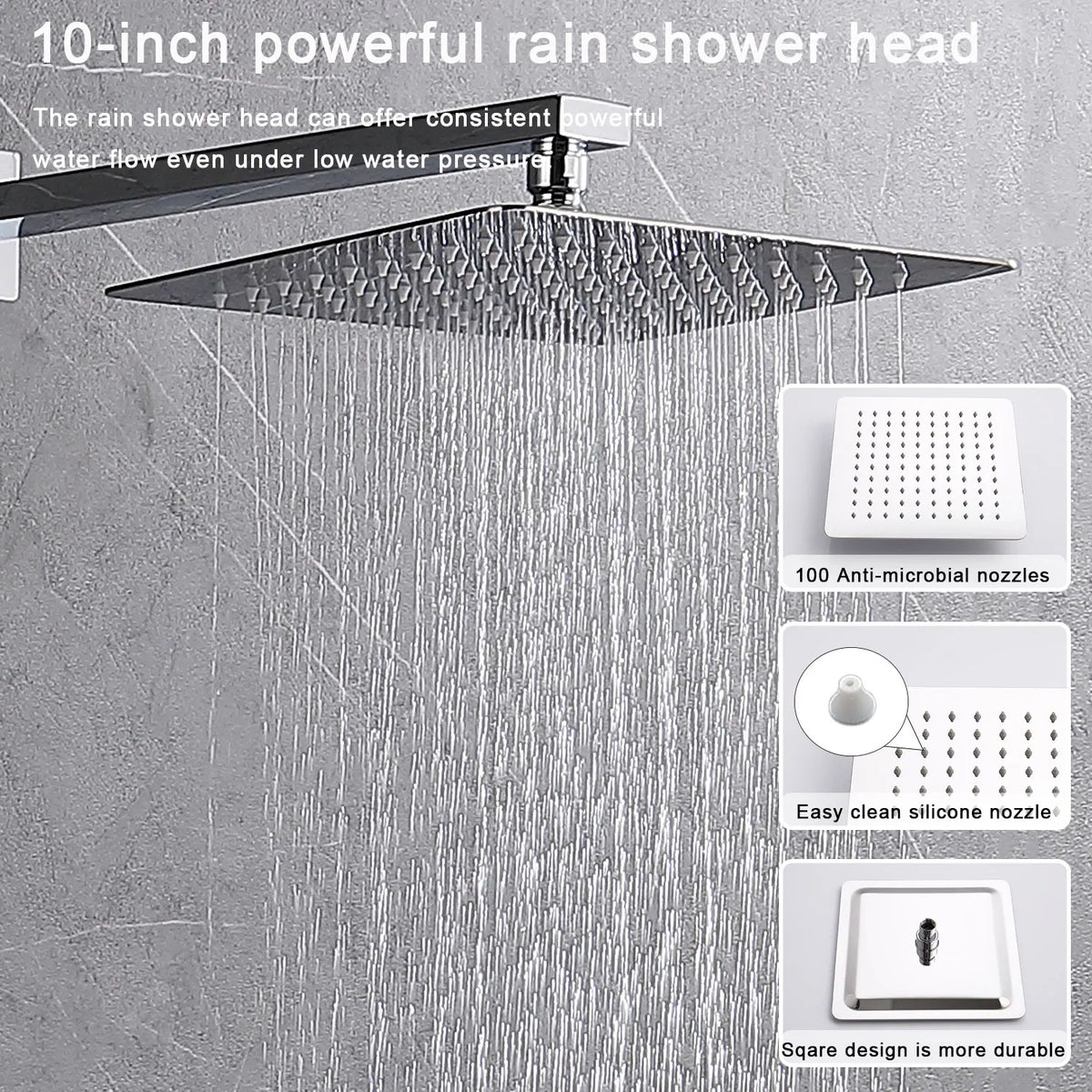 Shower System Shower Faucet Combo Set Wall Mounted with 12" Rainfall Shower Head and handheld shower faucet