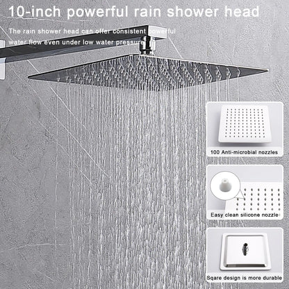 Shower System Shower Faucet Combo Set Wall Mounted with 12" Rainfall Shower Head and handheld shower faucet