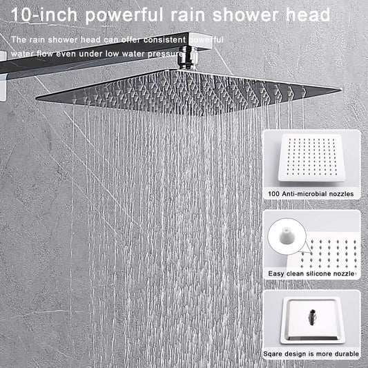 Shower System Shower Faucet Combo Set Wall Mounted with 12" Rainfall Shower Head and handheld shower faucet