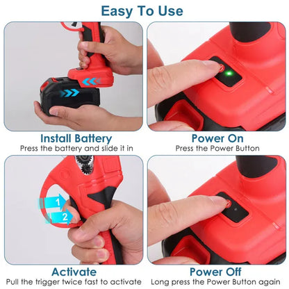 21V Electric Pruning Shears Cordless Tree Pruner Branch Cutter Gardening Scissors With 2 Pack Rechargeable Battery & - view 5