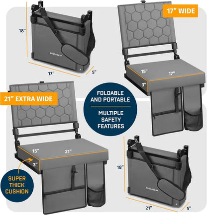 Alpcour Folding Reclining Stadium Seat With Back Support For Bleachers - view 4
