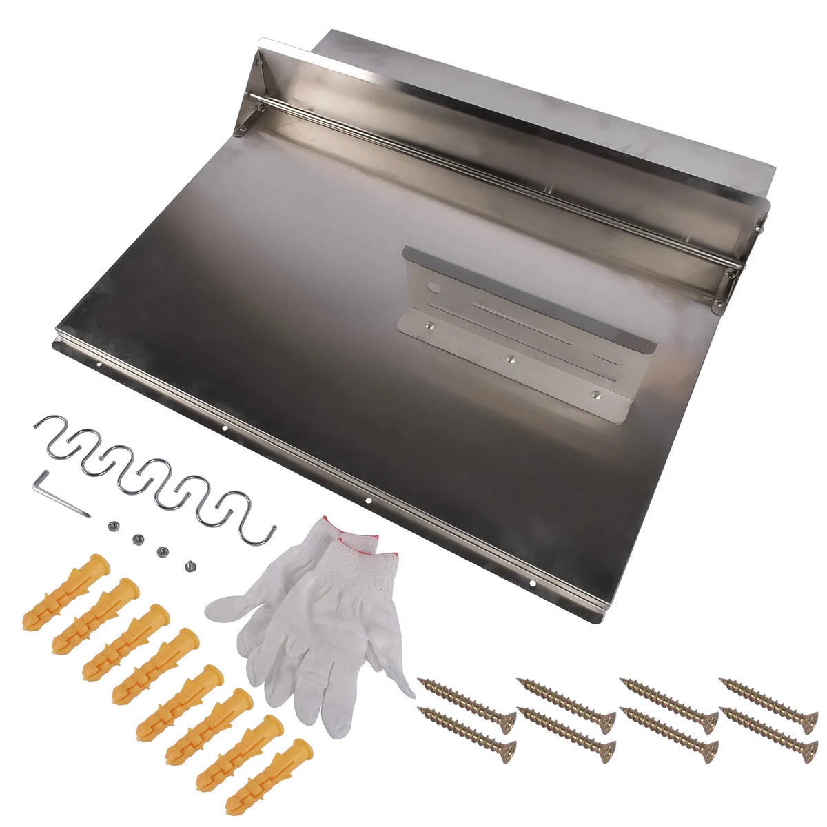 Range Backsplash with Shelf 29.5 x 29.5 Inch Range Hood Wall Shield for Range Hood Stainless Backsplash with Storage - view 9