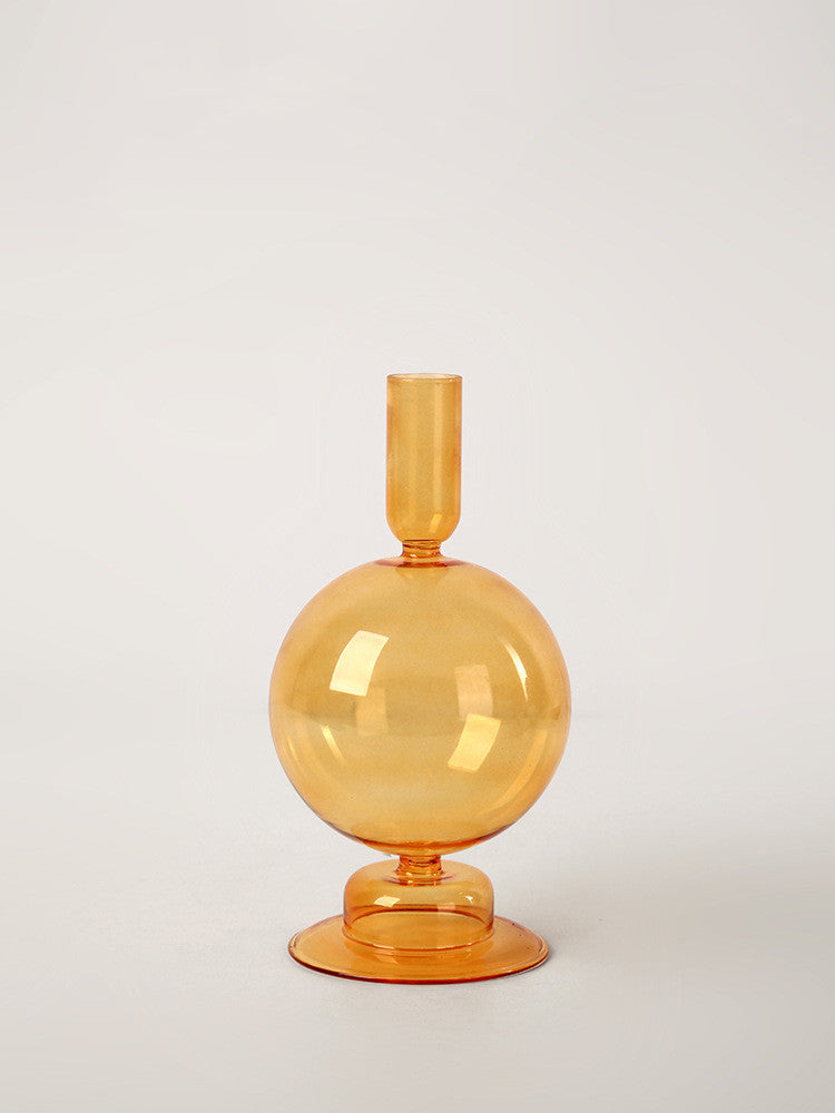 Nordic Home Colored Retro Glass Candle Holders - view 9