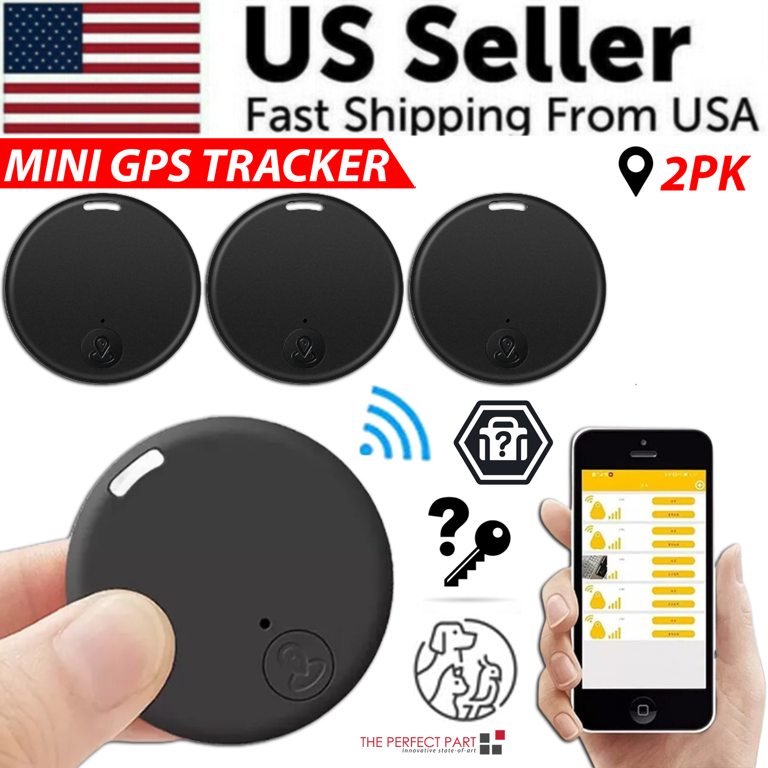 Rastreador Bluetooth GPS — llaves, mascotas y más