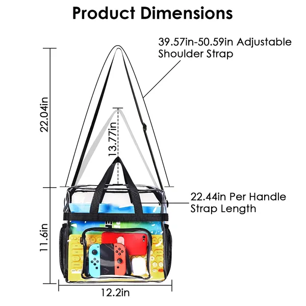Clear Crossbody Bag Stadium Approved Clear Transparent Shoulder Bag - view 4