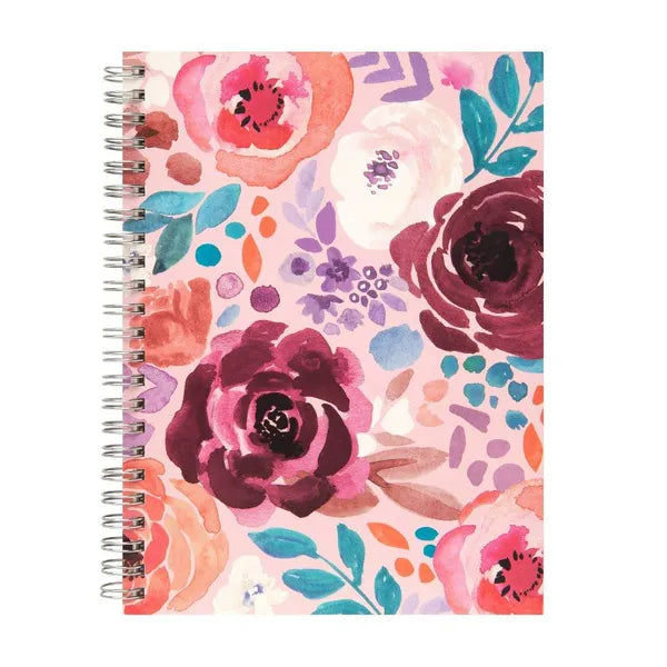 80pg Ruled Notebook 5.875" x8" Floral (Designs May Vary): Spiral Soft Cover Journal, Multicolor, 6x8 Inches - view 2