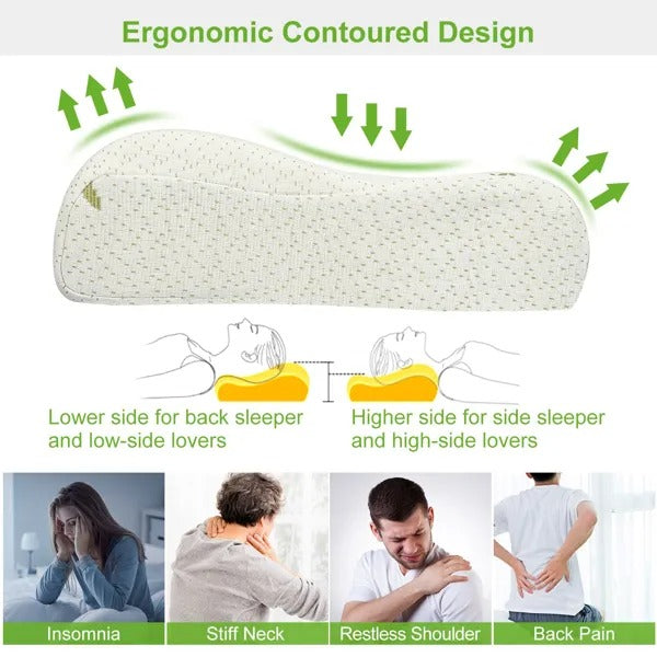 Bamboo Memory Foam Sleep Pillow Contoured Cervical Orthopedic Pillow Neck Support Breath Pillow - view 3