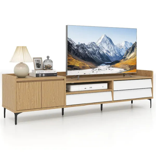 71 Entertainment Center With Drawers & Cabinet, Cable Management TV Console For Living Room - view 6