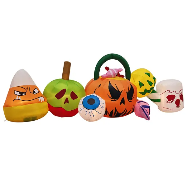 8FT Long Halloween Inflatables Pumpkins Eyeball Candy Outdoor Decorations - view 2