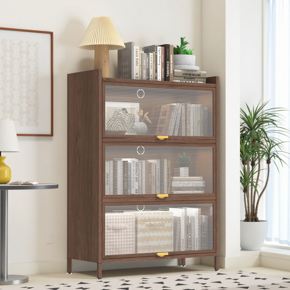 44'' Tall Metal 3 Flip Doors Cabinet, With Ample Storage Space For Bedroom, Office, Living Room, Hallway - view 5