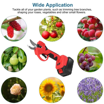 21V Electric Pruning Shears Cordless Tree Pruner Branch Cutter Gardening Scissors With 2 Pack Rechargeable Battery & - view 6
