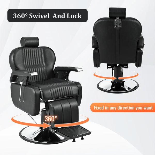 Heavy Duty Reclining Barber Chair,All Purpose Hydraulic Recline Barber Chair Salon Beauty Styling Chair360° - view 5