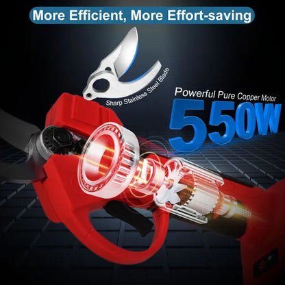21V Electric Pruning Shears Cordless Tree Pruner Branch Cutter Gardening Scissors With 2 Pack Rechargeable Battery & - view 2