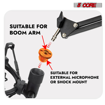 5 Core Microphone Stand Adapter Pack 5/8 M to 3/8 F, 3/8 M to 5/8 F, ¼ - view 2