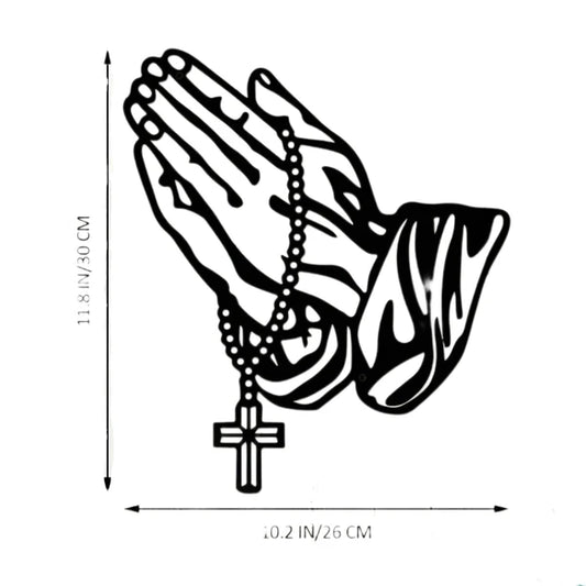 "Gothic Black Metal Cross Wall Art - Prayer Faith Decor For Bedroom, Living Room, Office, Bathroom & Kitchen