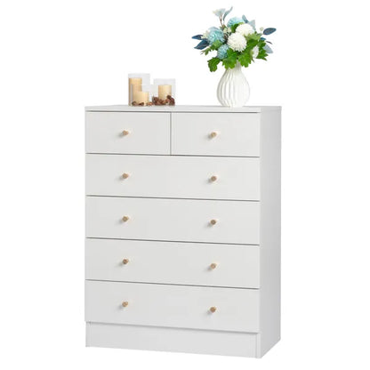 Modern Simple 6-Drawer Dresser White - view 8