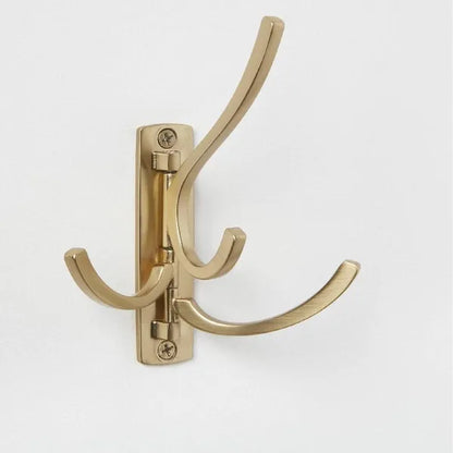 Modern Octopus Multi Swivel Hook Gold: Swinging Wall Towel Hook, Gold Plated, Cast Aluminum, 15lb Capacity - view 4