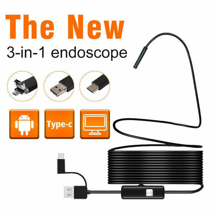 5M 6LEDs Snake Endoscope Borescope 8mm Inspection USB Camera Scope For Android - view 2