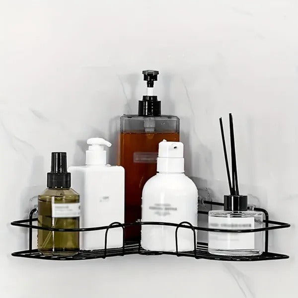 1pc Wall Mounted Bathroom Shelf, Shower Caddy Rack, No Punching Triangle Storage Rack For Bathroom Kitchen - view 5