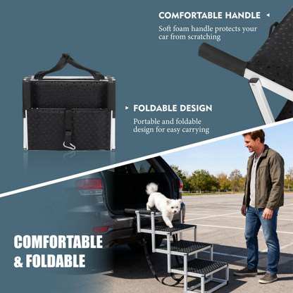 Foldable Dog Ramp For Cars, SUVs, Trucks, Portable Pet Dog Stairs For Large Dogs With Non-Slip Surface & Reinforced - view 10