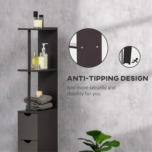 Bathroom Storage Cabinet-Brown - view 6