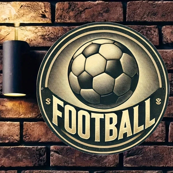 Vintage Soccer Ball Metal Wall Art 8x8 Inch, Soccer Ball, Metal Wall Art 8x8 Inch Round Iron Sign