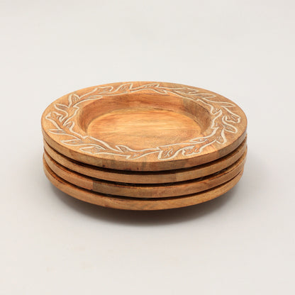 Handcrafted Wood Charger Plate Wooden Dinning Placemat Artisan Wood Tableware - view 2