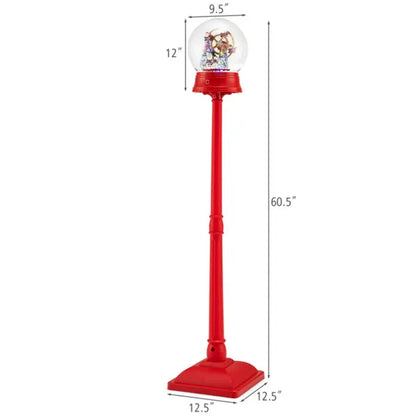 5 Ft Christmas Streetlamp Decor: 360° Rotating Ferris Wheel (Santa/Snowman), 15 Colorful LEDs, 8 Tunes - view 5