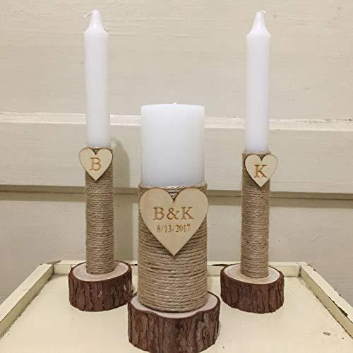Wooden Wedding Candle Holders - view 3