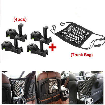 Car Headrest Hook with Phone Holder Seat Back Hanger for Bag Handbag Purse Grocery Cloth - view 5